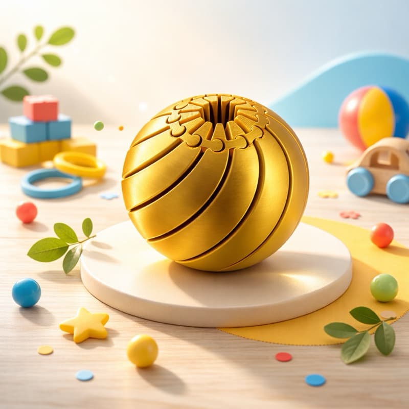 Brinquedo Sensorial Transformável Infantil Bola Fidget Dourada