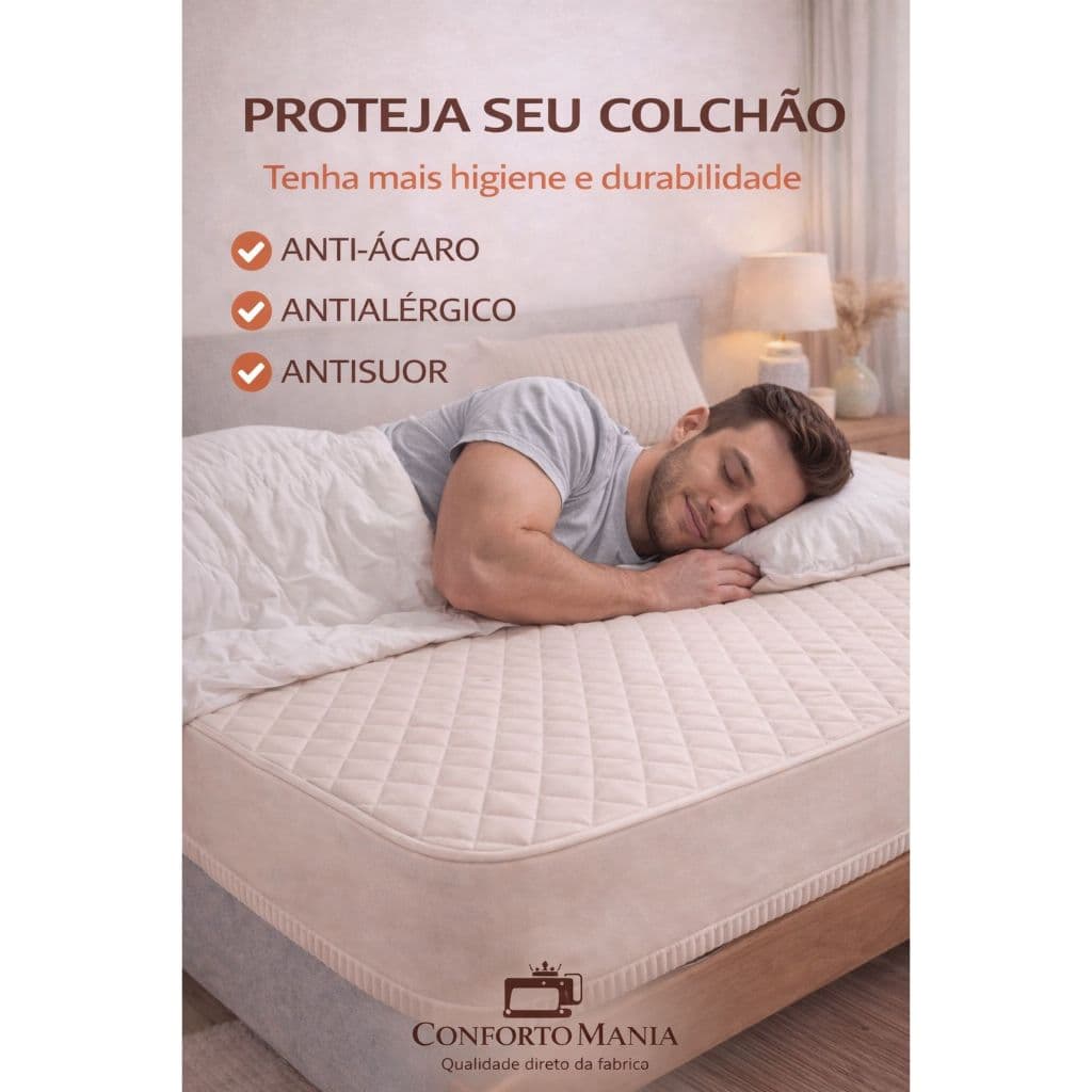 Protetor de Colchão Antiácaro Antialergico Casal Queen Solteiro Matelado Ultrassônico Elastico 360