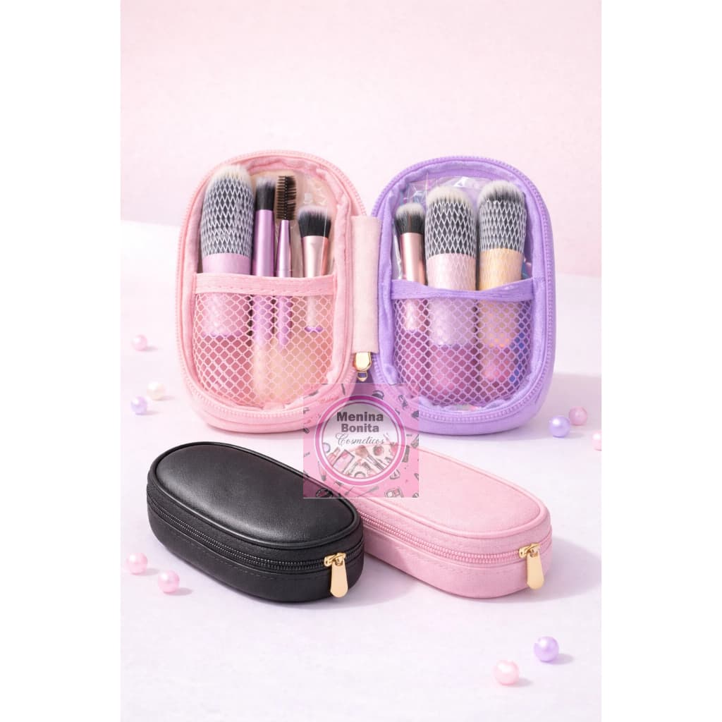 Kit de Pincéis de Maquiagem Mini Profissional Multi-funcional com 10 peças