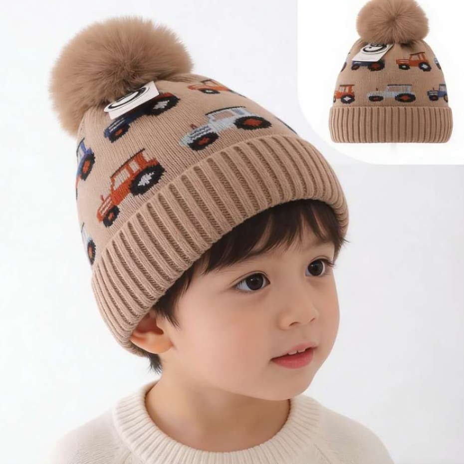 Gorro Touca Longo Infantil Menino Menina Tricotado Quente Fashion Carro
