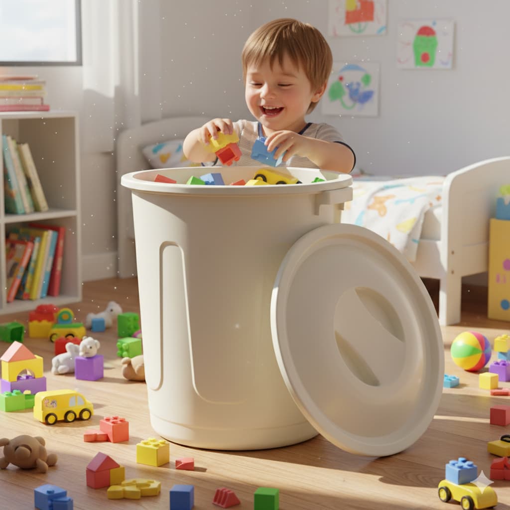 Cesto 60L Organizador Brinquedo Quarto Infantil Pelúcia Criança Escola Carrinho Boneca Stitch Creche