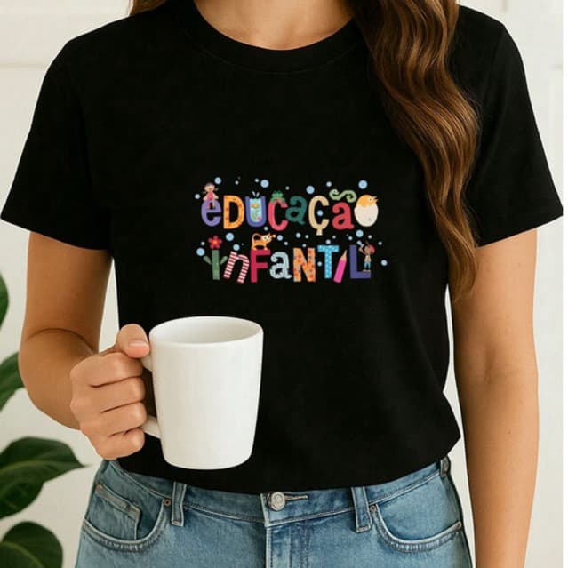 Camiseta Blusa Feminina Professora Educação Infantil Pedagogia Escola Algodão Profissões