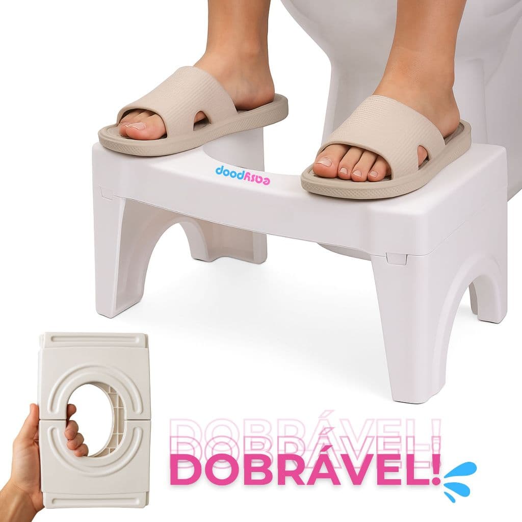 Banquinho de Cócoras de Apoio Pés Dobrável EASYPOOP Compacto Resistente Confortável Portátil