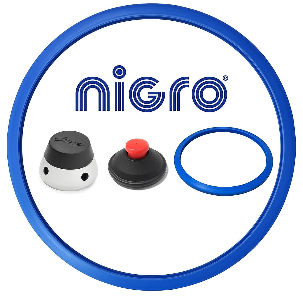 Kit Borracha Panela Pressão Eterna Nigro + Válvula + Pino Capacidade 3/4,5/6/8 Litros