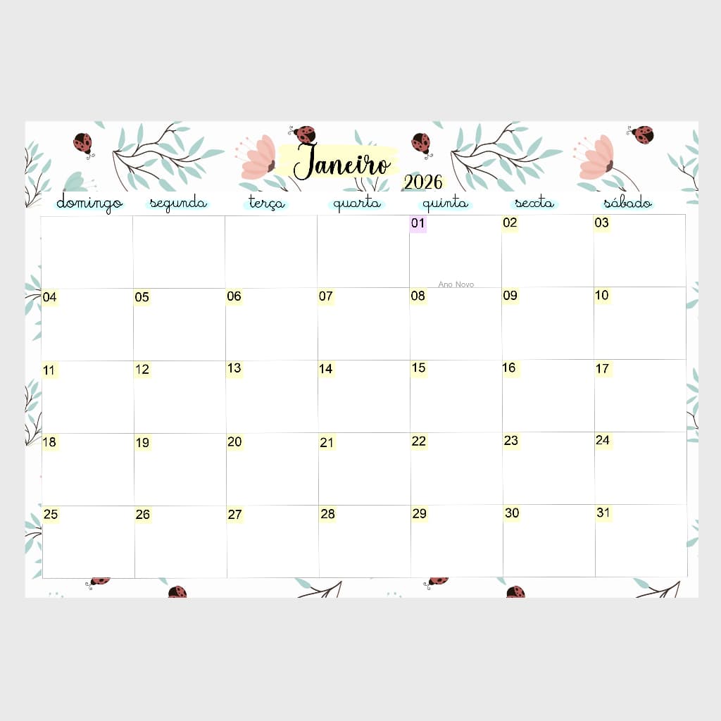 Planner de mesa A4 / mensal 2026