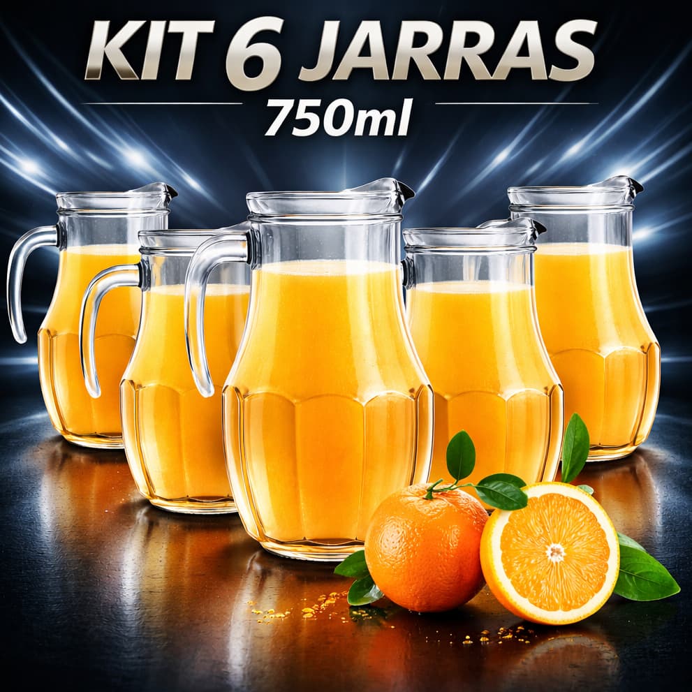 Kit 6 Jarra De Vidro Suco Vitamina Tango 750ml Nadir
