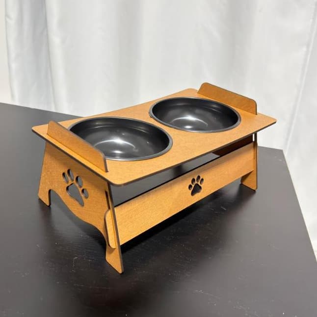 comedouro bebedouro pets cachorro gato elevado mdf reforçado