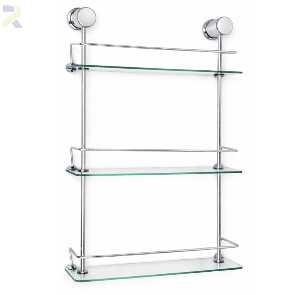 Porta Shampoo Reto Prateleira para Banheiro Parede de Vidro 40cm Vários Modelos Resistente Prático