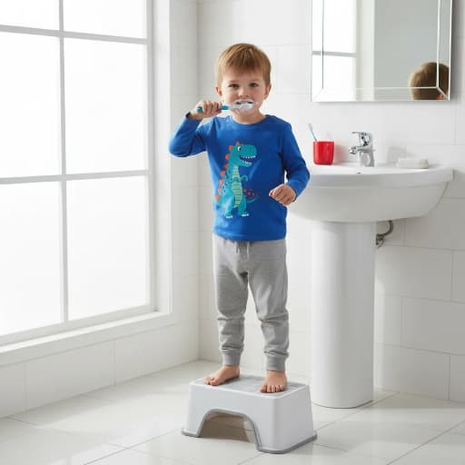 Banquinho Degrau Infantil Banheiro com Alfabeto Decorativo Sistema Antiqueda