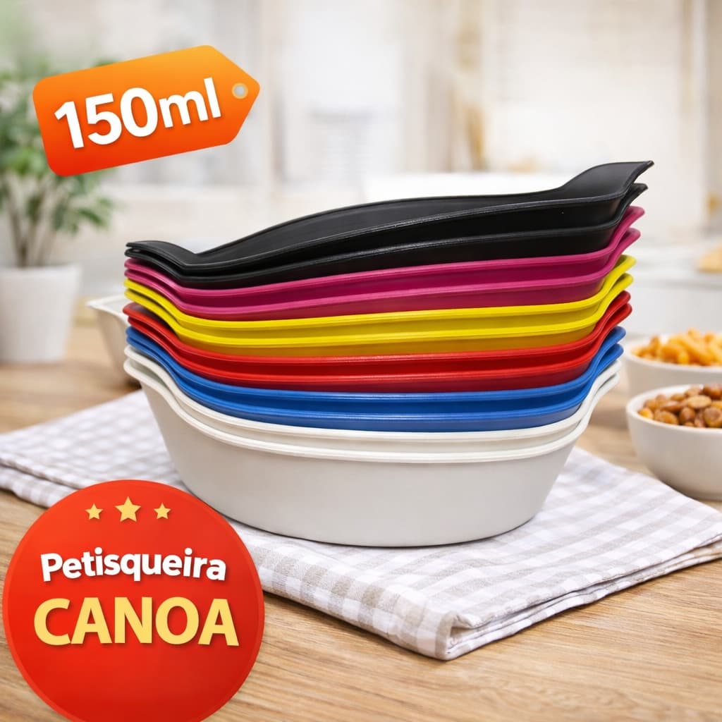 Kit 10 Petisqueiras Barquinha Canoa 150ml Pequena Petiscos Festa Frios Amendoim Molho