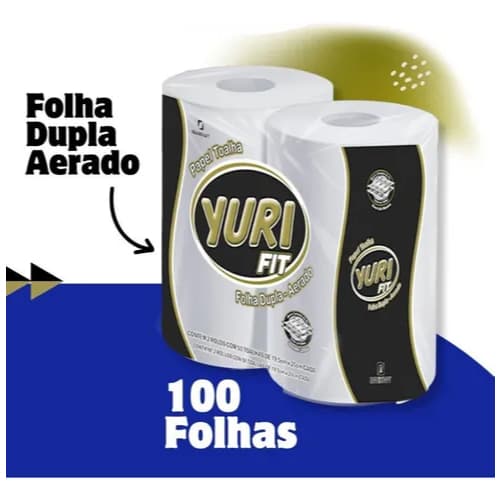 Kit 3 Papel Toalha Folha Dupla Yuri Fit 2un