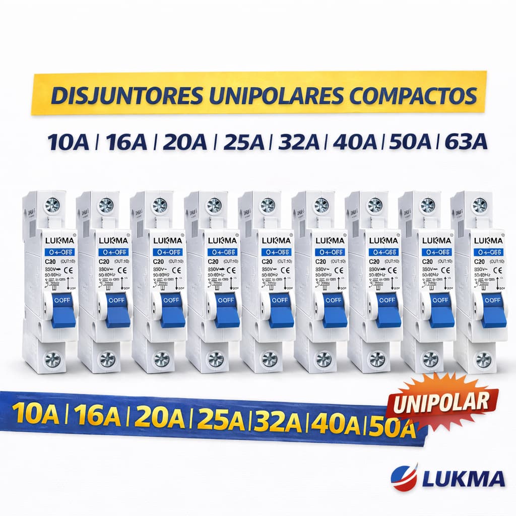 Disjuntor Unipolar Lukma 10A 16A 20A 32A 40A 50A 63A  Homologado Dijuntor Proteção Elétrica
