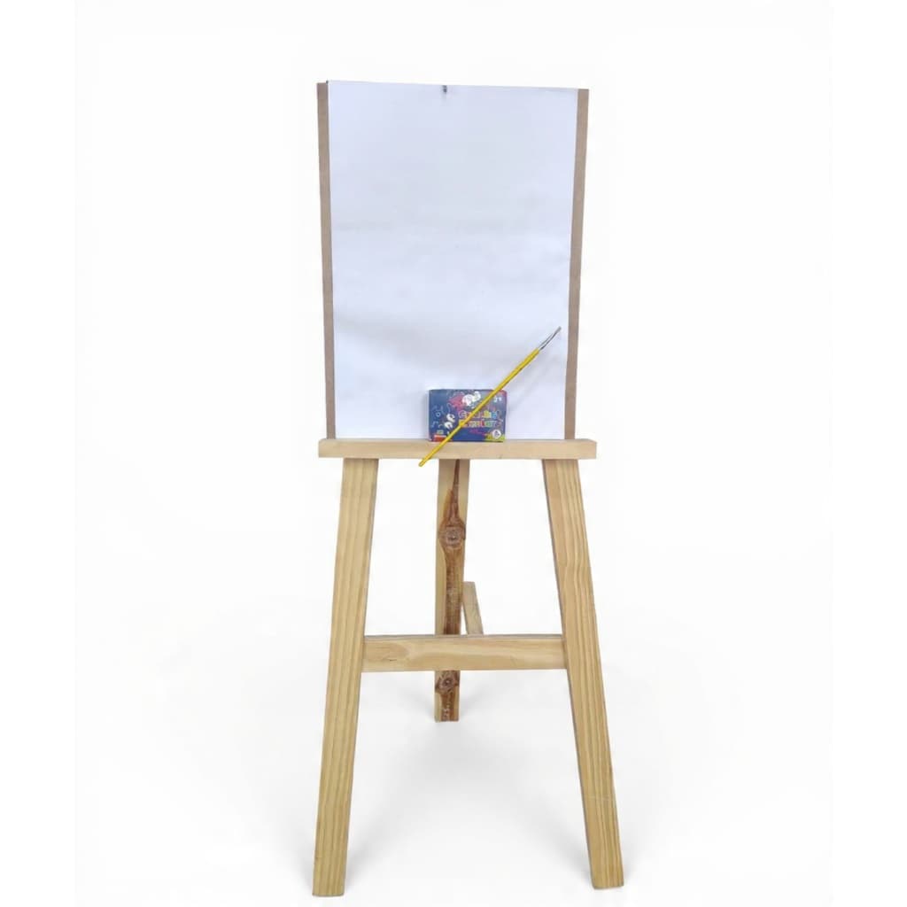 KIT INFANTIL COM CAVALETE + PINCEL+ 6 TINTAS GUACHE +10 FOLHAS A3 PRESENTE DIA DAS CRIANÇAS