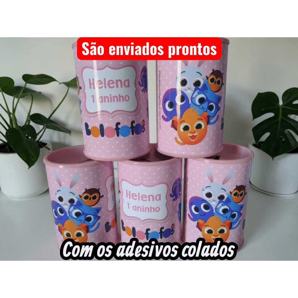 15 Lembrancinha Cofrinho Personalizado Bolofofos Rosa Temos vários Temas