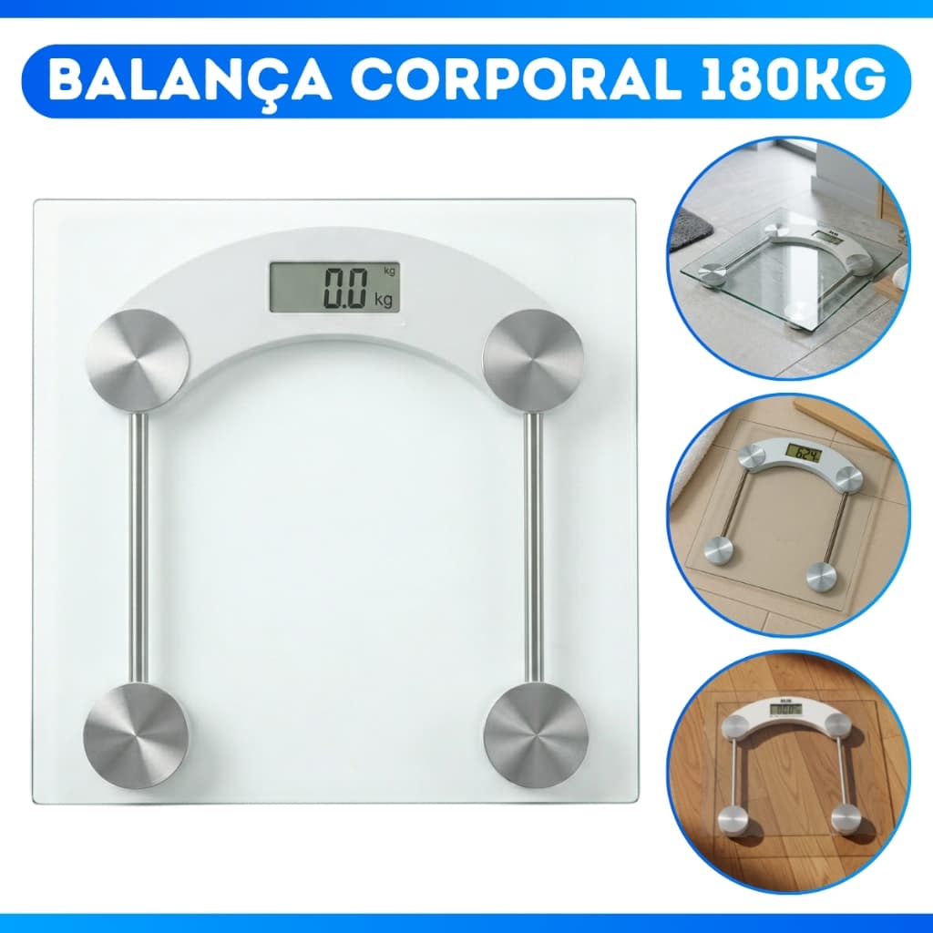 Balança Digital Corporal de Banheiro 180kg Vidro Temperado  - OFERTA RELÂMPAGO!