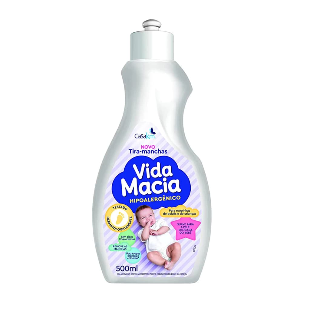 Tira Manchas Hipoalergênico Para Roupas De Bebe Bebê Vida Macia De 500 Ml