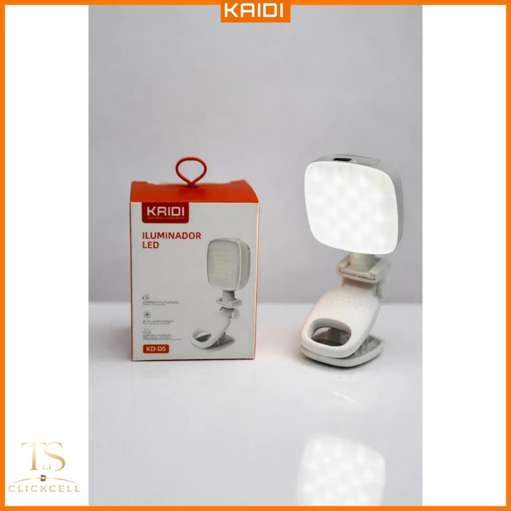 Iluminador de Led Portátil Para Celular com Suporte KAIDI (KD-D5)