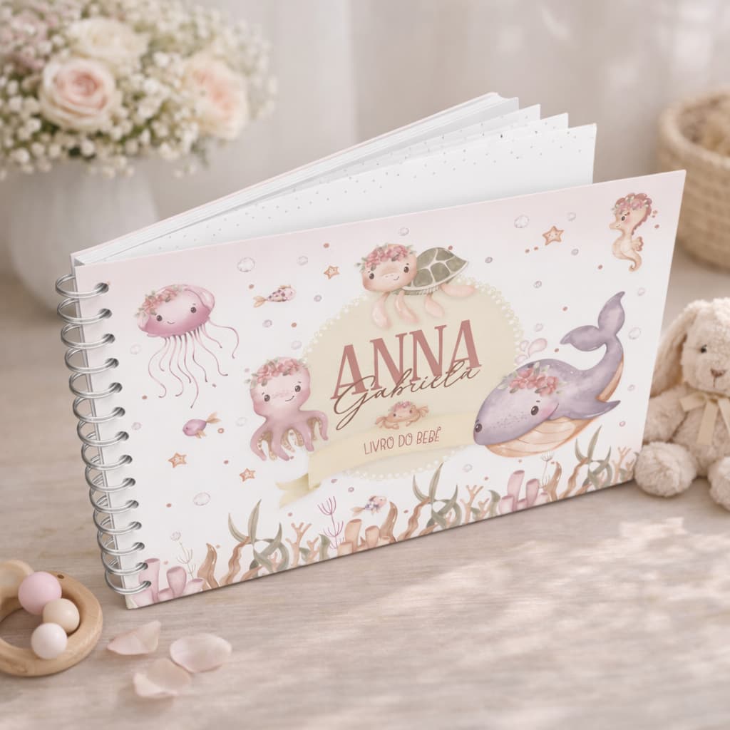 Livro do Bebê Personalizado Menina – Coleção Pequenos Tesouros • Minimalista • Vários temas