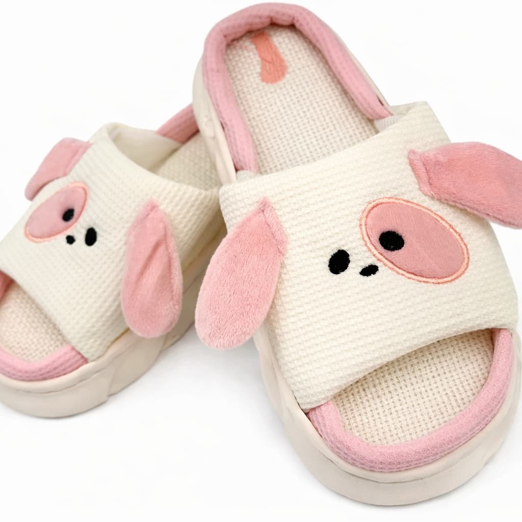 Chinelo Pantufa de Cachorrinho Sola de Borracha Nuvem Antiderrapante Confortável Inverno Quentinho