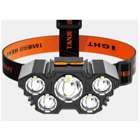 Lanterna De Cabeça Led  5 LED Super Brilhante Lanterna Recarregável USB À Prova D 'Água 4 Modos