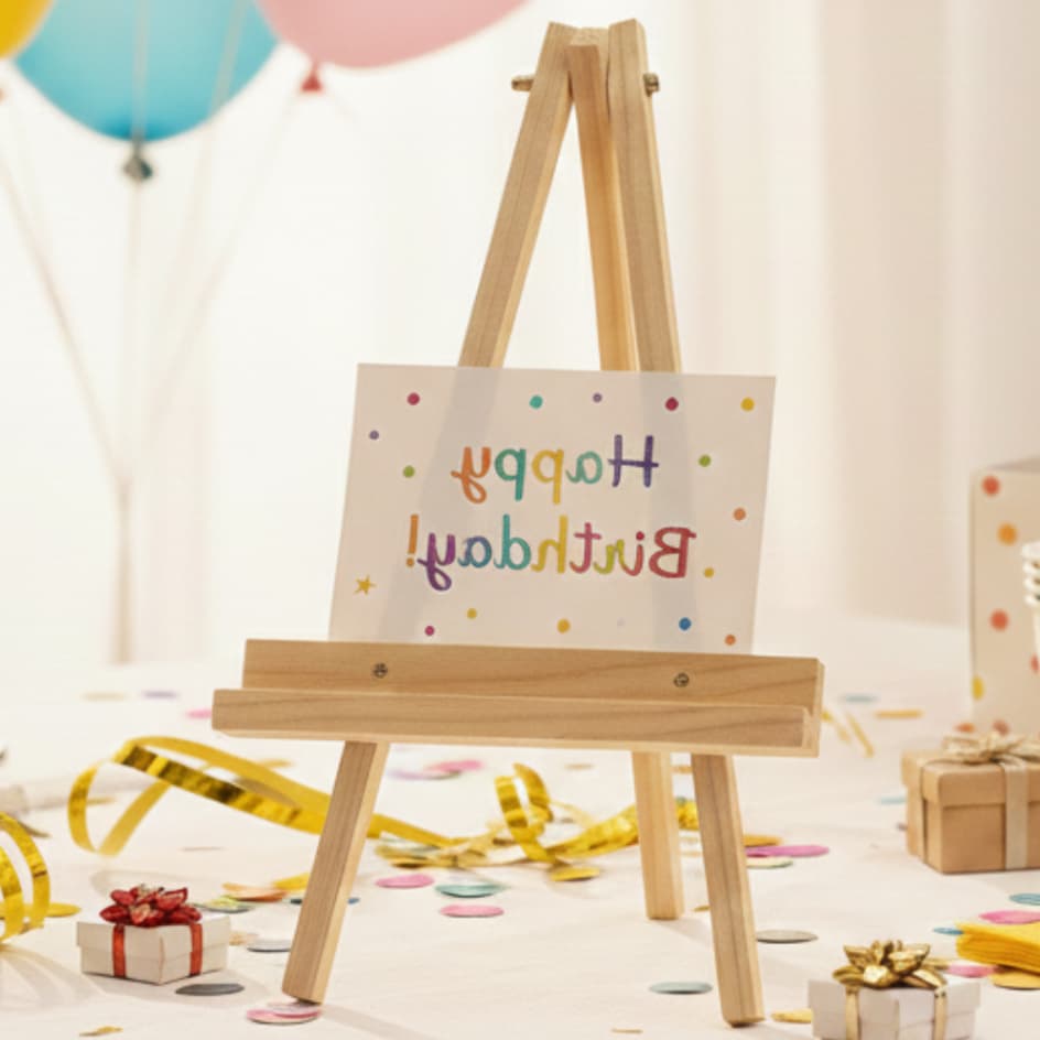 Cavalete Suporte Para Fotos Banner Para Mesa Festas Celebrações Cerimonias 50cm MDF