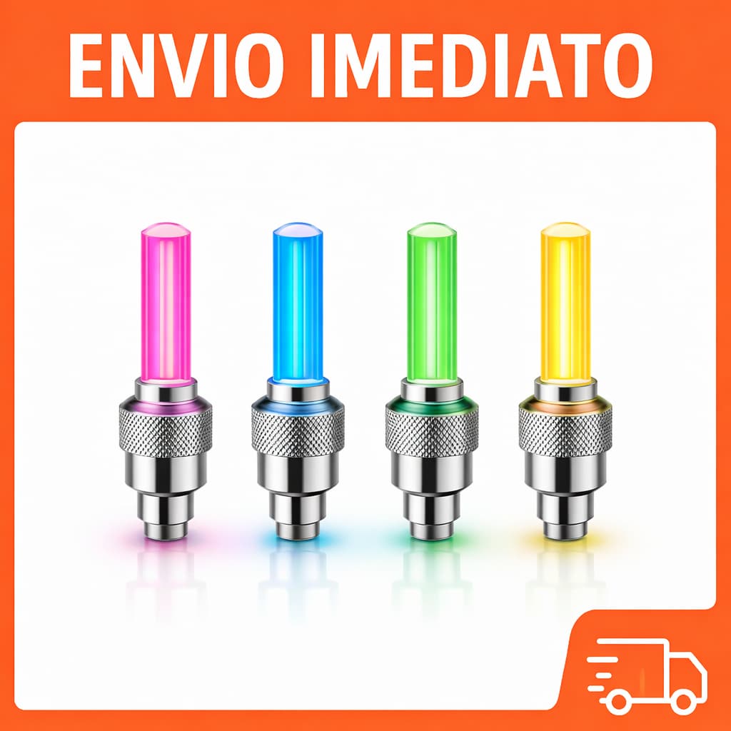 Kit 2 Tampa de Válvula LED Neon para Pneu Carro Moto Bike Luz Decorativa para Roda Bicicleta Motocicleta