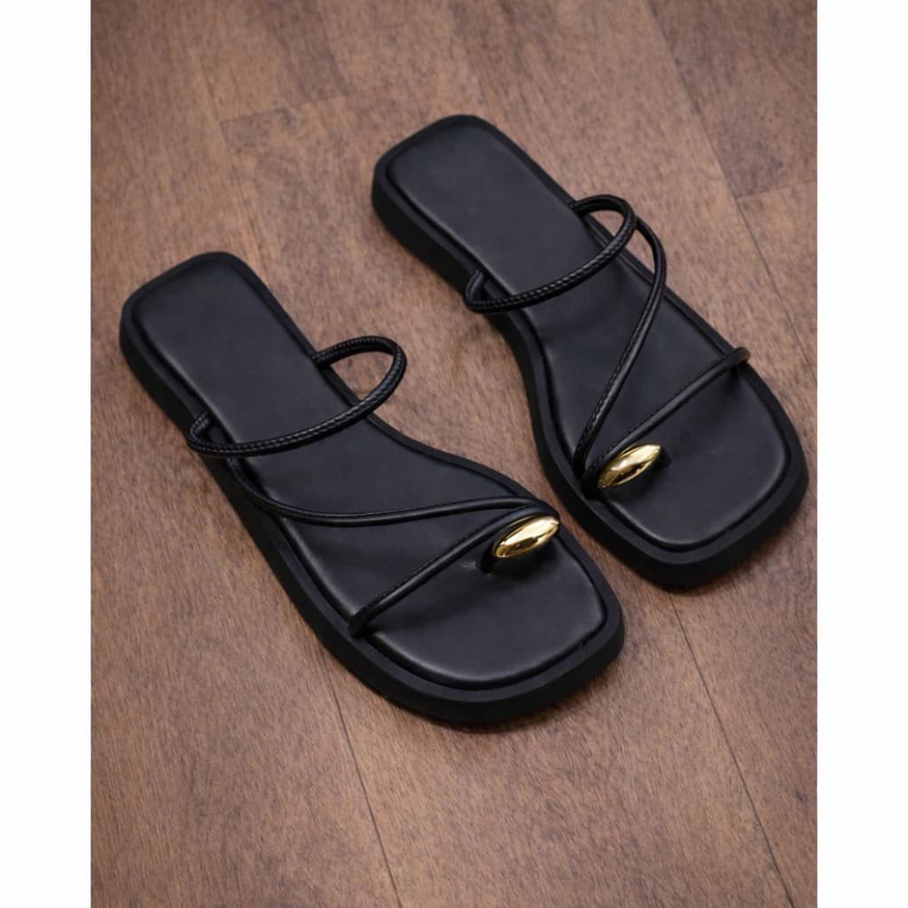 Sandália Feminina Flat Tiras Premium Confortável 2026  Meia Lua