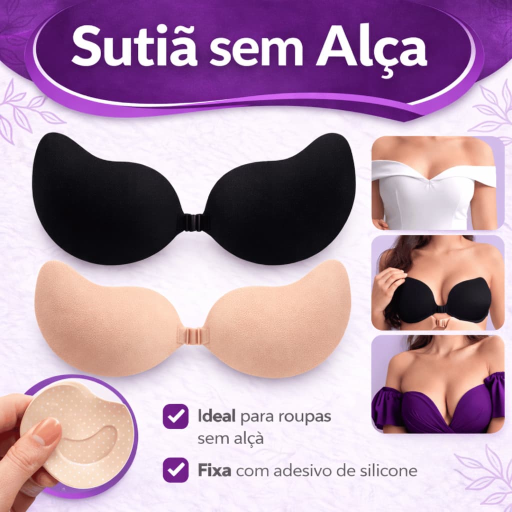 Sutiã Sutian Silicone Invisível Aumenta Volume Seios Peitos Premium