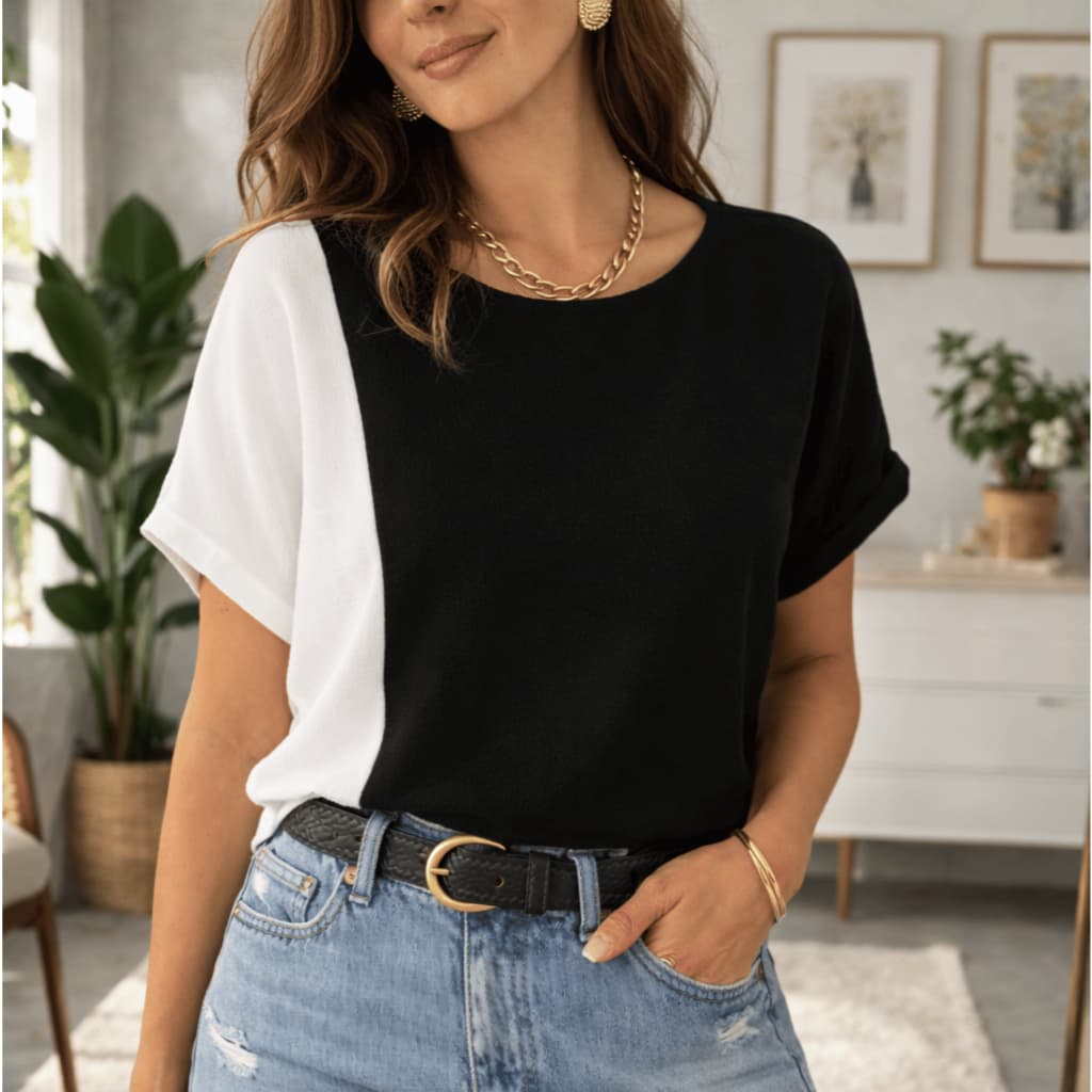 Blusa Feminina Estilosa Elegante Social Causal Tecido Duna Premium