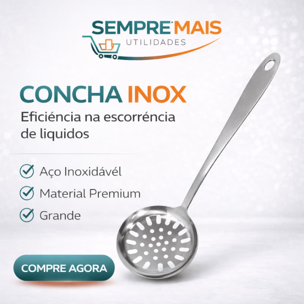 Escumadeira Para Frituras Arroz Aço Inox Multiuso Universal 31 cm