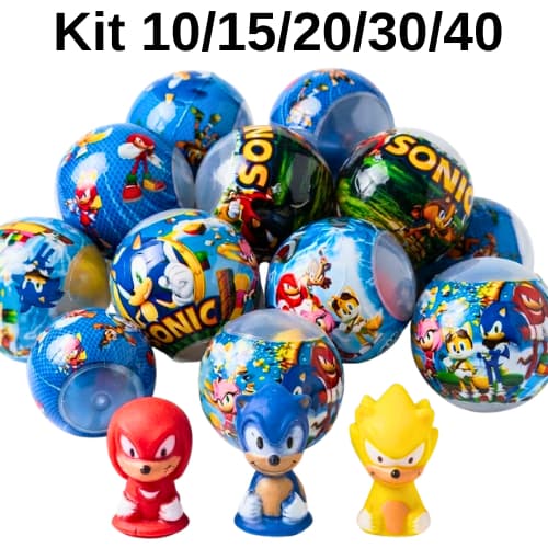 KIT 10/20/30/40 SONIC Ouriço Dedoche  Encapsulado 2 polegadas envelopada lembrancinha Festa Aniversario Infantil