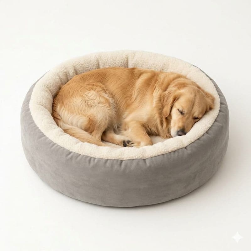 Cama Pet Redonda de Sherpa, Confortável para cães e gatos fofinha e quentinha para o inverno