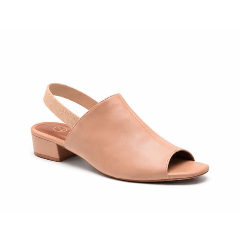 Sapato Feminino Open Boot cor nude com salto 3 cm elástico atrás confort original