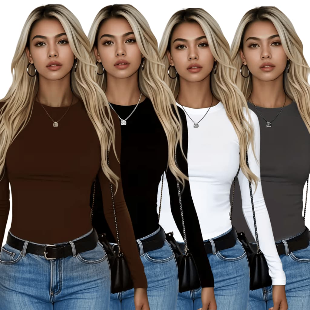 Kit 3 Camisa Térmica Feminina Proteção Uv 50+ Segunda Pele Camiseta Blusa Fria Academia Manga Longa