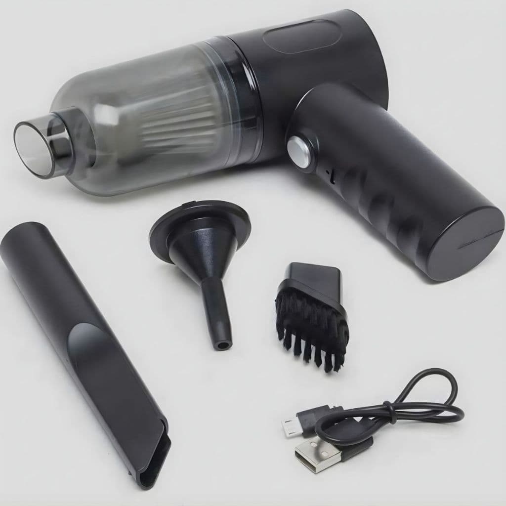 Mini Aspirador de Pó Portátil 3 em 1 para Carro com Sucção e Soprador, Recarregável USB