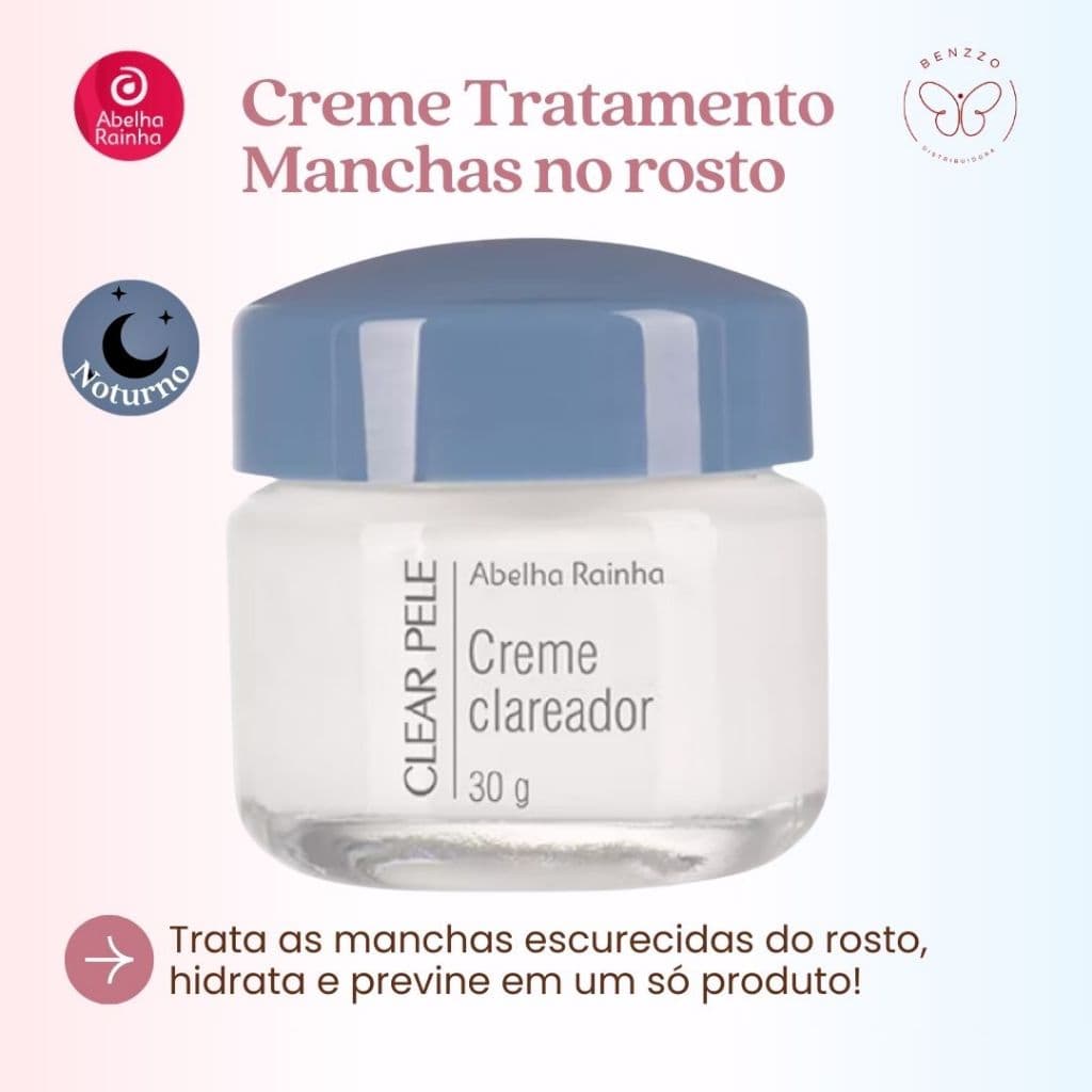Creme Facial Noite Manchas Clear Pele Abelha Rainha