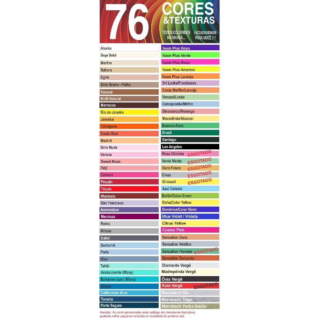 10 Color Plus 120g folha 66x96cm colorido na massa original