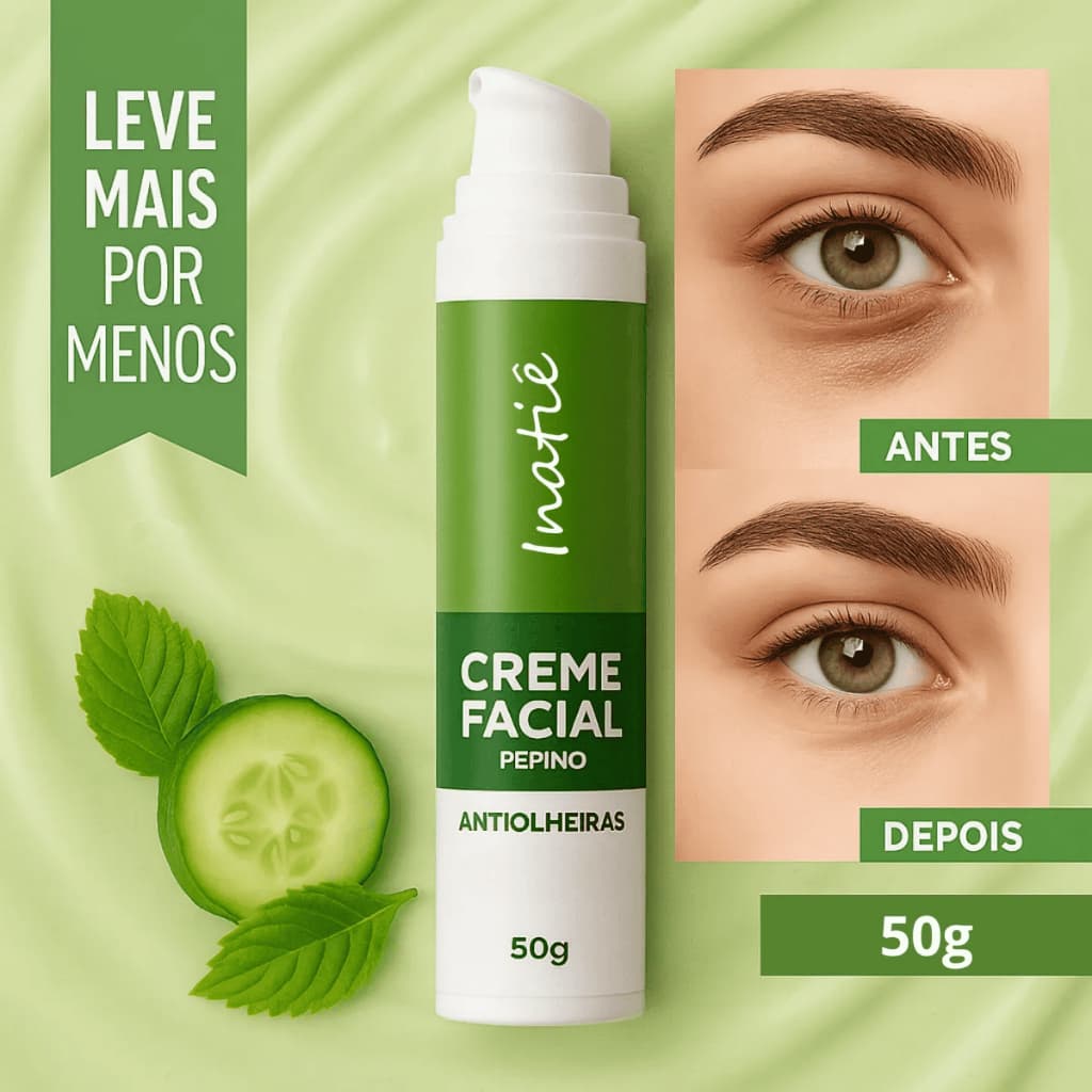 Creme Facial Antiolheiras Linha Pepino Colágeno 50g