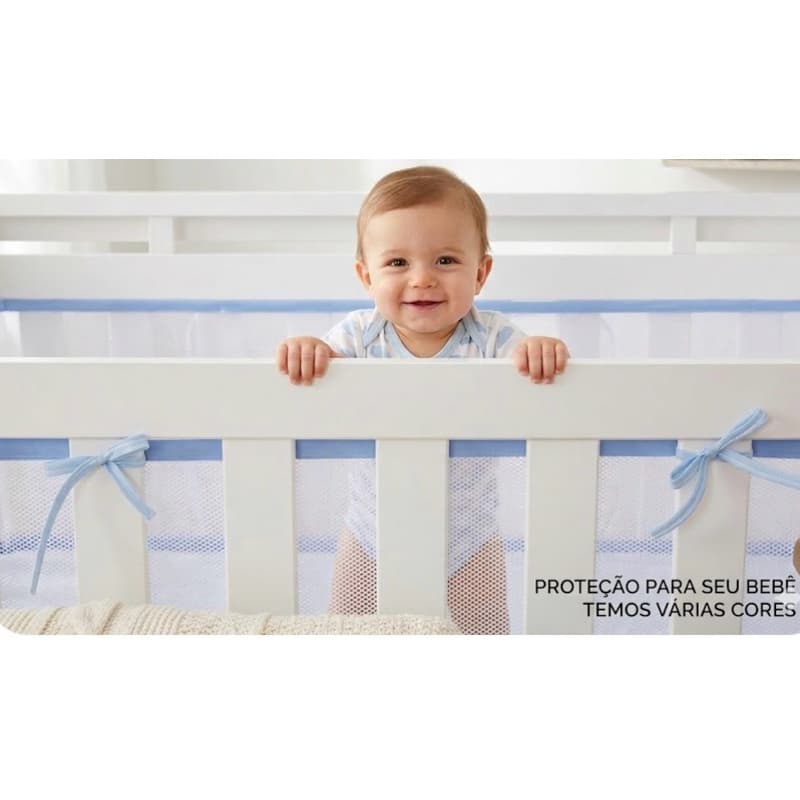 Telinha de Berço Respirável Anti-Sufocamento Segura Lateral-kit 2 lados