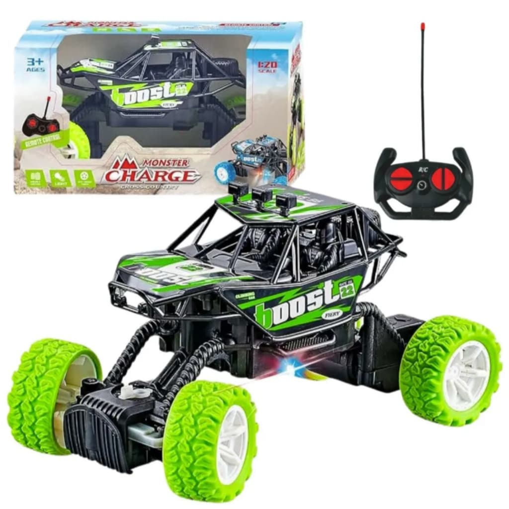 Carrinho Controle Remoto 4x4 Off-Road Gira Carro Brinquedo Rodas Emborrachadas