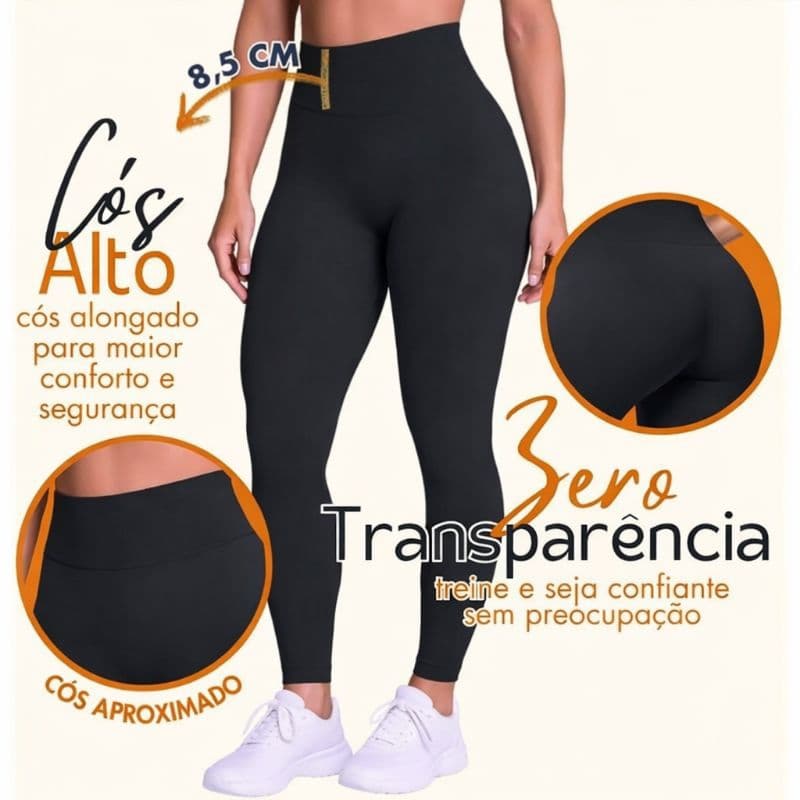 Calça Legging Academia Feminina Cintura Alta Fitness Zero Transparência