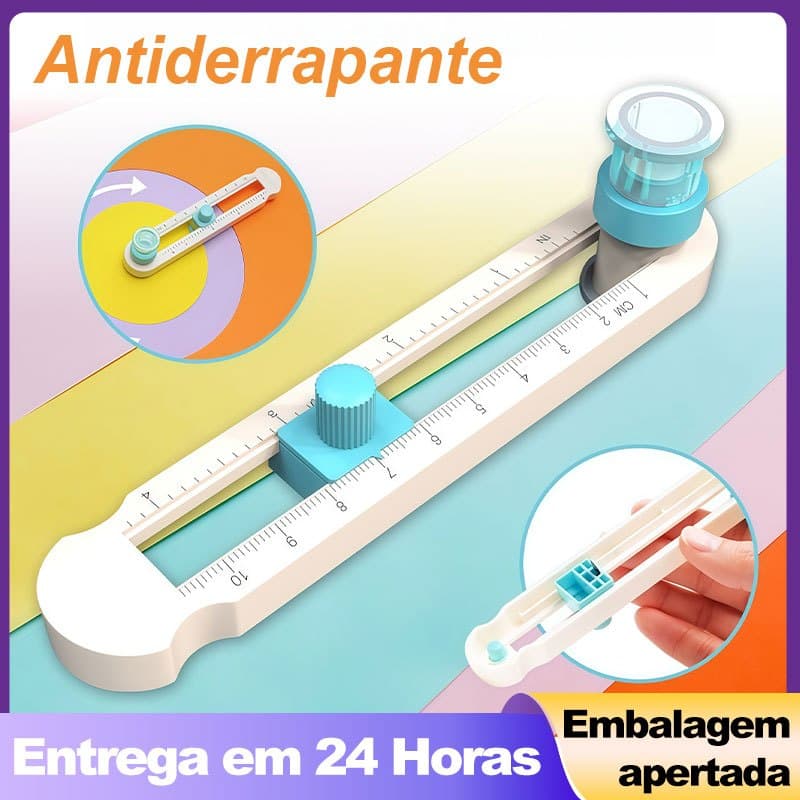 Cortador Circular de Papel 2-20cm Ajustável Portátil com Balança para Artesanato e Scrapbook