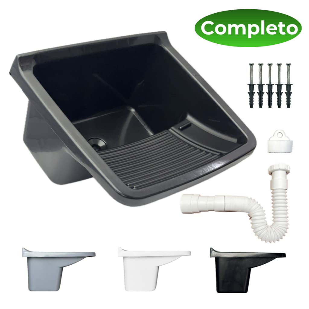 Tanque com Kit de Instalação e Ralo Tanquinho Lavar Roupas Pia Lavanderia