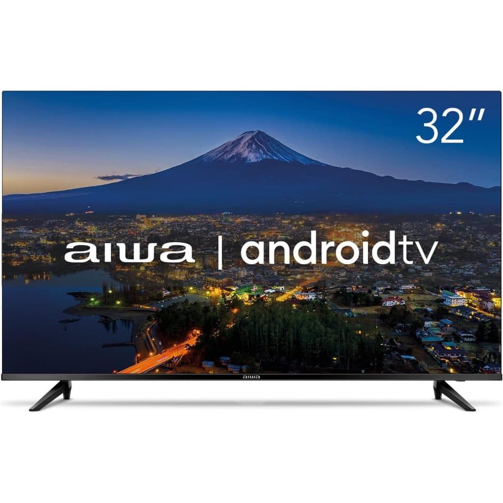 Smart TV AIWA 32” Android HD Borda Ultrafina HDR10 Dolby Áudio AWS-TV-32-BL-02-A