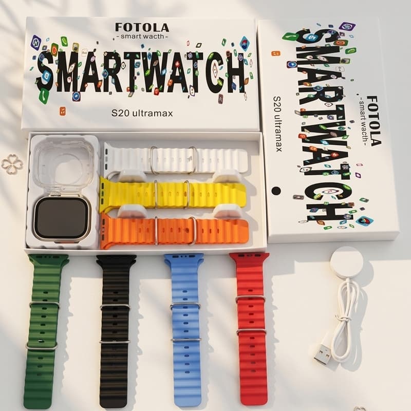 Smartwatch S20 Ultra, S20 Pro NFC Bluetooth Call Amoled Chat GPT  Esportivo À Prova D'água 7 Braceletes Relógio Intelige