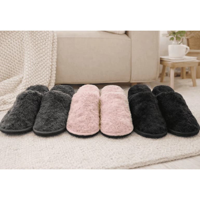 Chinelo Pantufa Quente Inverno Antiderrapante Pelúcia Confortável Unissex INFANTIL/ADULTO- CORES VARIADAS
