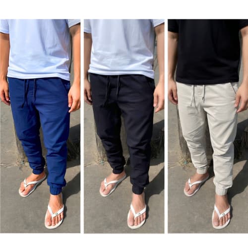 Calça Masculino Jogger Destroyed Jeans Com punho