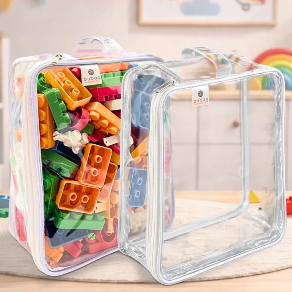 Kit 4 Necessaire Organizadora Estojo Higienizável Casa Brinquedos Bloco Montar - TAM P