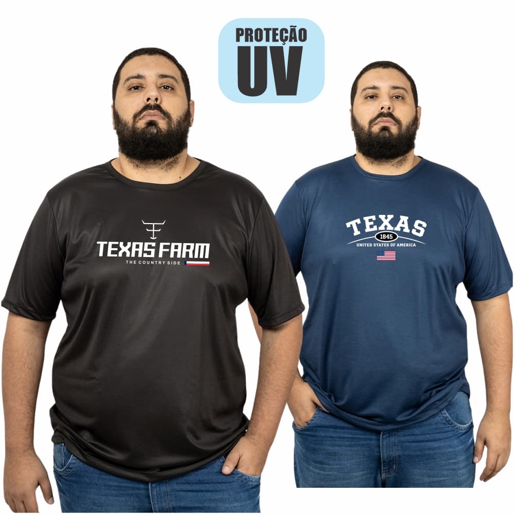 Camisetas Texas Farm Plus Size Masculinas Dry Fit Poliéster Premium Camisa  G1 G2 G3 G4 Estampadas