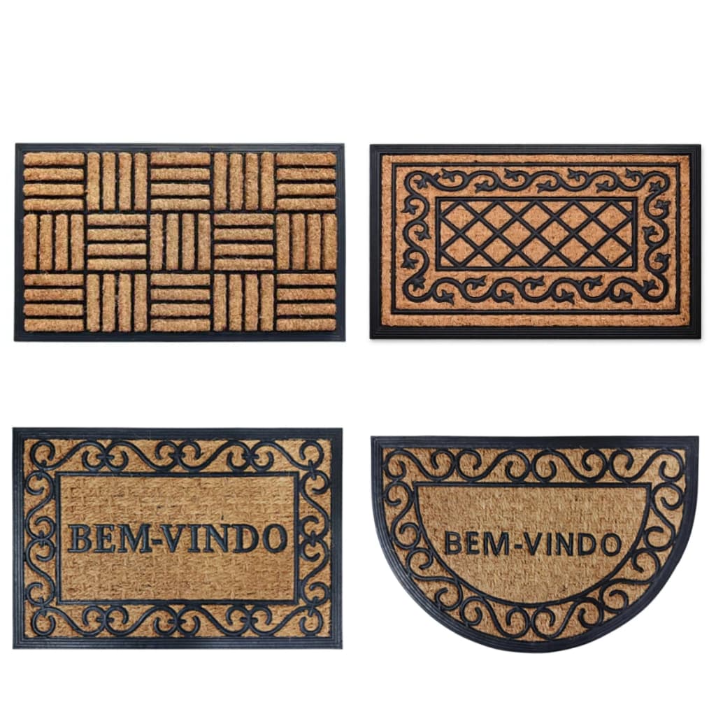 Tapete Capacho Entrada Casa Fibra de Coco Retangular ou Meia Lua 40cm x 60cm